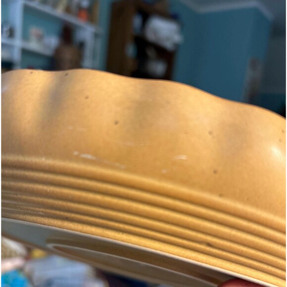 Vintage Gold Yellow Pie Plate Dish Moose Bear (Bjml) - Picture 6 of 6